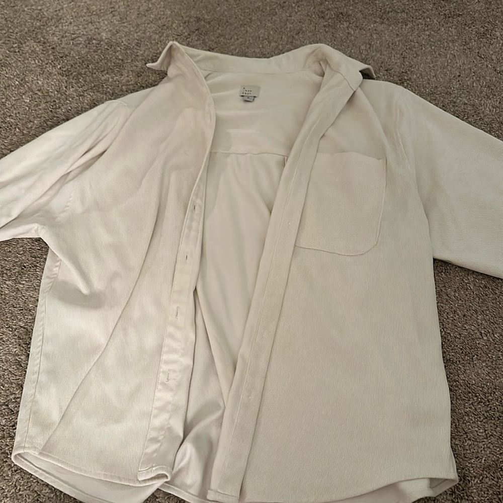 Off-white button up corduroy shirt